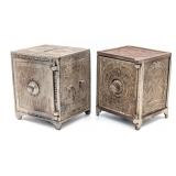 (2) Cast Iron Security Safe Deposit Still Banks