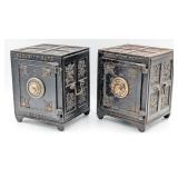 (2) Cast Iron Security Safe Deposit