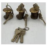 (3) Lockwood Lock Tubler Cut Away Salesman Samples
