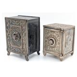 (2) Cast Iron National Safe Banks