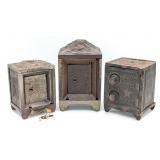 (3) Cast Iron Jewel Safe and Grand Jewel Safe Stil