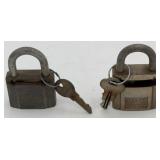 (2) Chicago Lock Co. Cut Away Padlock Salesman Sam