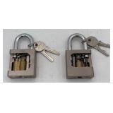 (2) Cisa Cut Away Padlock Salesman Samples
