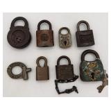 (8) Various Manufacturer Padlocks