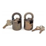 (2) Eagle Cutaway Salesman Sample Padlock w/ Keys