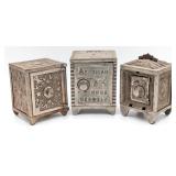 (3) Cast Iron American Home Deposit, Stars, and Ho