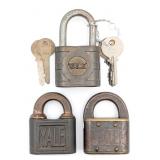 (3) Yale & Towne Padlocks