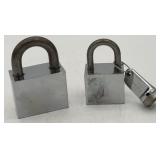 (2) Unknown Brand Cylinder Key Cut Away Padlock Sa