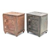 (2) Cast Iron Security Safe Home Deposit Double Di