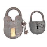 (2) Large Antique Padlocks
