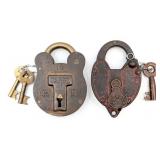 Jared Four Brass Levers Padlock & JMV & Co. Padloc