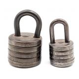 (2) Antique G&J Product Combination Code Padlocks