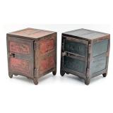 (2) Cast Iron Safe Still Banks w/ Stenciling