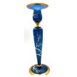 Antique Hawkes Enameled White Branches On Blue Sat