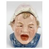 Antique German "Crying Baby" Lidded Tobacco Jar