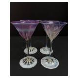 Set Of Four L.C. Tiffany Wisteria Pastel Martini G