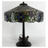 Duffner & Kimberley Lamp Base With Leaded Glass Sh