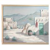 E. Lee (Stephen Eric Lee) Pueblo Buildings Acrylic