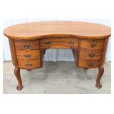 Antique Mahogany Kidney-Shaped Writing Desk