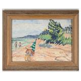 Emil Armin Beach Landscape Oil On Canvas Board Pai