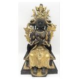 Antique Jeweled Gilt Bronze Tibetan Maitreya Bodhi