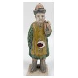 Antique 7-3/4" Tall Tang Dynasty Sancai Glazed Po