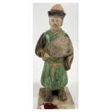 Antique 8" Tall Tang Dynasty Sancai Glazed Potter