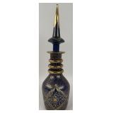 Antique Bohemian Hand-Painted Enamel Clear Cut Gla