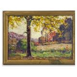 Simon Baus "Autumn Landscape" Oil On Board Paint