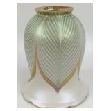 Signed Quezal Art Glass Pearl & Gold Iridescent La
