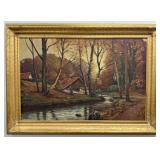 Glenn F. Bastian "Woodland Farm" Oil Painting On
