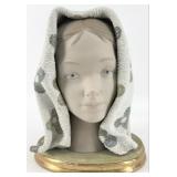 Early Retired Lladro "Bust Of Girl With Scarf" P
