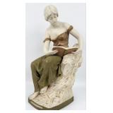 Antique Royal Dux Bohemia "La Lecture" ("The Re