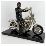 Harley Davidson Motorcycle & Rider Silver-Plated B
