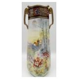 Antique Nippon Porcelain Two-Handled Landscape Vas