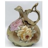 Antique Nippon Porcelain Branch Handled Flower Ewe