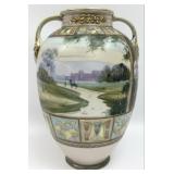 Antique Nippon Porcelain Two-Handled Village Lands