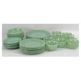 40 Pc. Anchor-Hocking "Jane Ray" Jadeite Fire-Ki