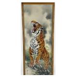 Signed East Asian Tiger Painting On Silk