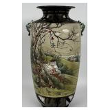 Antique Nippon Porcelain Village Landscape Vase