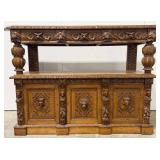 Antique Carved Oak Renaissance Revival Sideboard