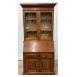 Antique Victorian Walnut Eastlake Secretary Bookca