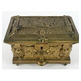 Antique French Gilt Bronze Jewelry Box