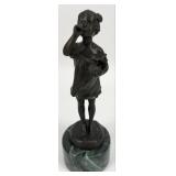 After Crizaro "Girl Blowing Bubbles" Bronze Scul