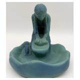 Vintage Van Briggle Pottery "Indian Maiden Grindi