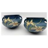 Pair Of Vintage Roseville Pottery "Zephyr Lily"