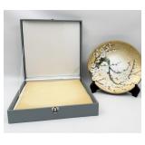 Japanese Cloisonne Flower Plate On Copper