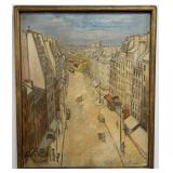 1928 Vin Hannell "Rue Linne - Paris" Oil Paintin