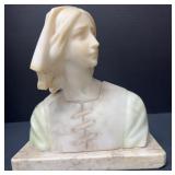 Antique Italian Marble Bust Of Joan Of Arc