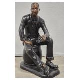 Young Jazz Player Resting Sitting On A Keg Bronze